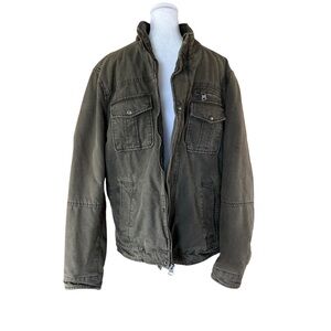 Levi’s Quilted Military Jacket Olive Green Utility Coat Men’s Medium
